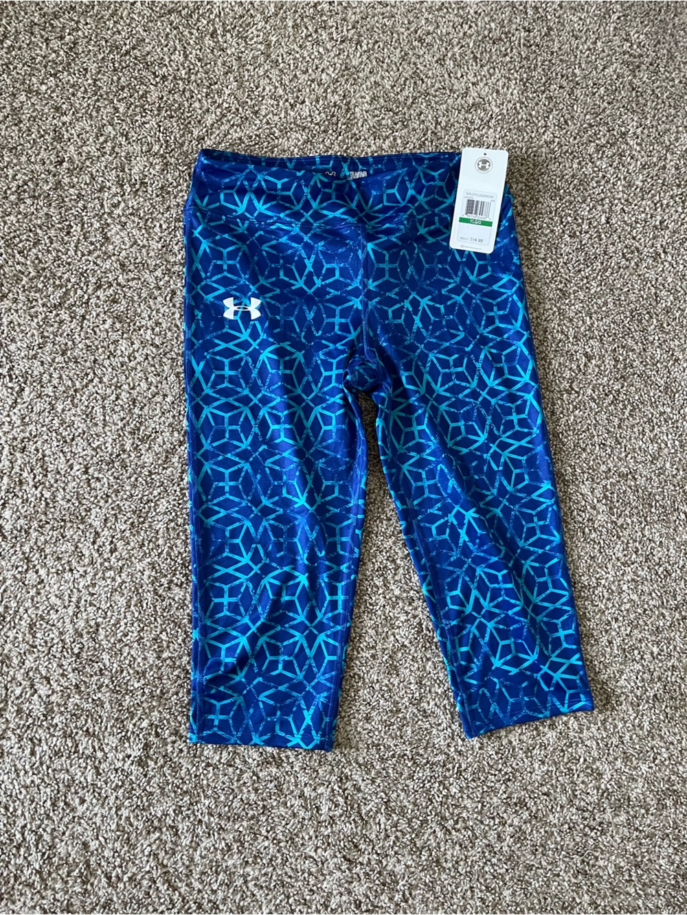 Under Armour Girls' Blue Geometric Capri Leggings